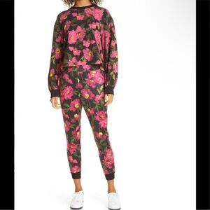Alice + olivia floral blouson Gaia  sleeve sweatshirt‎ sz medium